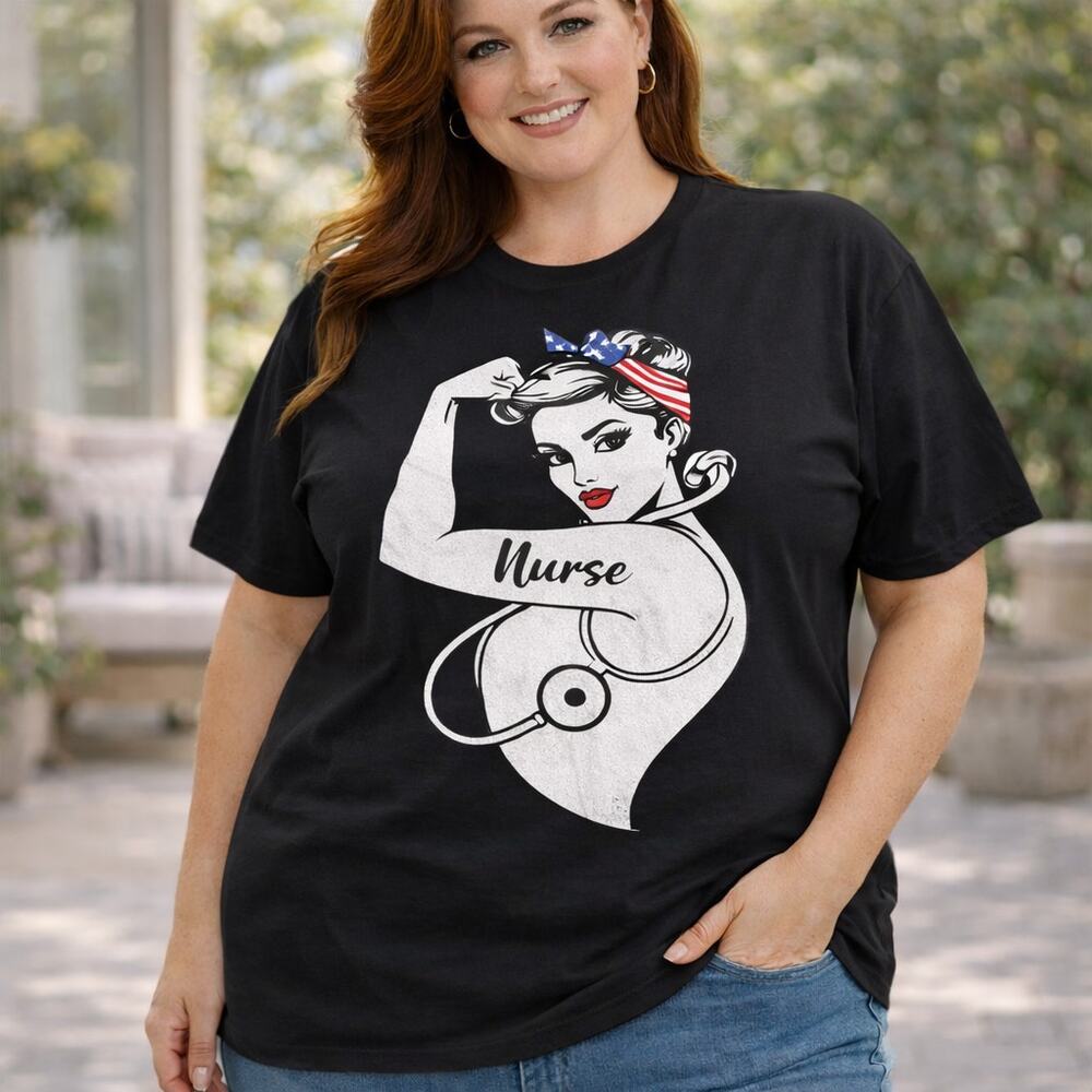 C22 Nurse Strong Graphic T-Shirt 100% Cotton Casual Size 3XL White
